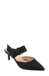 Bandolino Millie Kitten Heel Pump In Black Linen- Textile