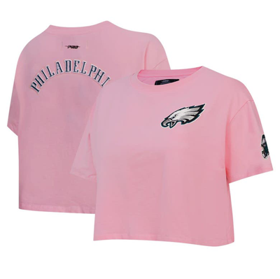 Pro Standard Pink Philadelphia Eagles Cropped Boxy T-shirt