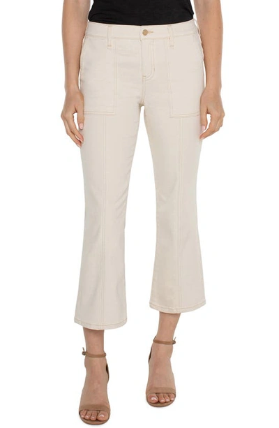 Liverpool Los Angeles Hannah Utility Pocket Crop Flare Jeans In Seaside Dunes