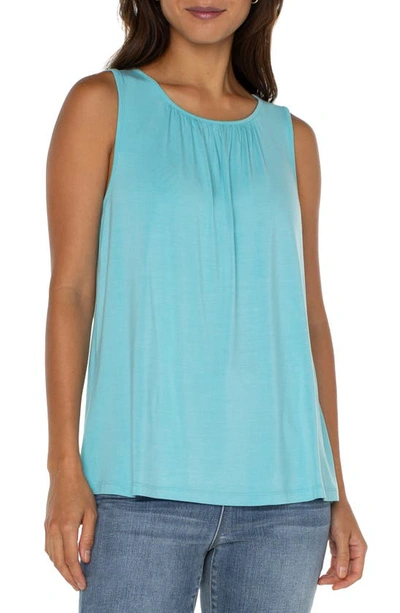 Liverpool Los Angeles Sleeveless Top In Turquoise Tide