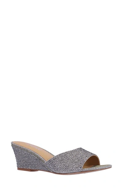 J. Reneé Coralie Wedge Slide Sandal In Pewter