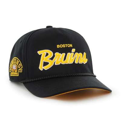 47 ' Black Boston Bruins 100th Anniversary Collection Crosstown Script Hitch Adjustable Hat