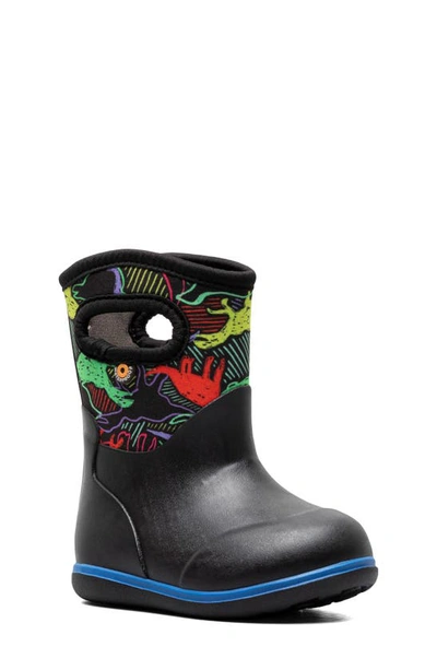 Bogs Kids' Classic Neon Dino Boot In Black Multi