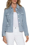 LIVERPOOL LOS ANGELES LIVERPOOL LOS ANGELES STRIPE PEPLUM TRUCKER JACKET