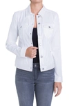 Liverpool Los Angeles Wide Sleeve Fray Hem Denim Trucker Jacket In White