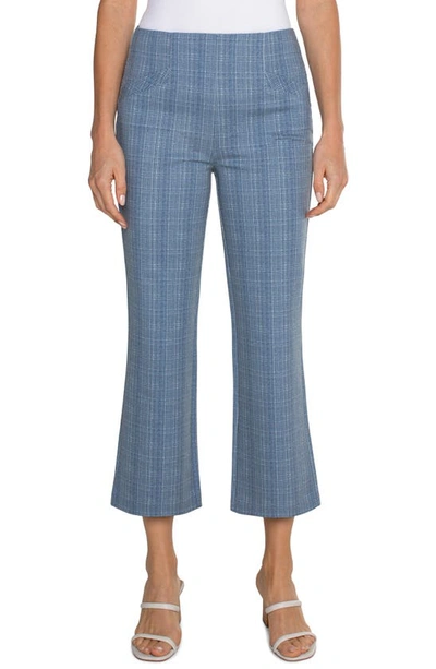 Liverpool Los Angeles Stella Herringbone Kick Flare Trousers In Blissful Blue