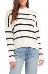 Fifteen Twenty Stripe Crewneck Sweater In Cream