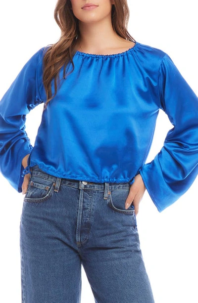 Fifteen Twenty Serafina Satin Top In Blue