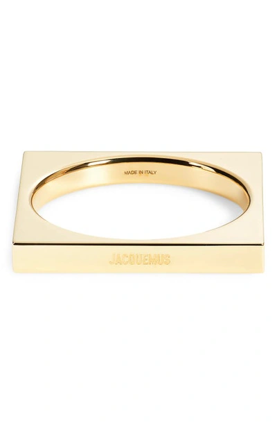 Jacquemus Le Chouchou 'le Bracelet Carre' Square Bangle In Light Gold 270