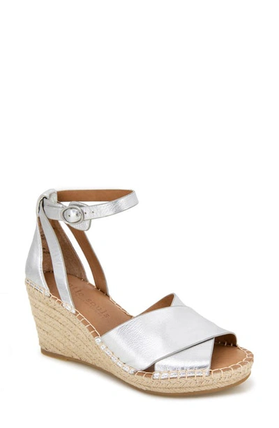 Gentle Souls Signature Charli X Wedge Sandal In Silver Leather