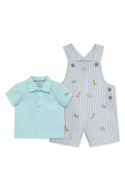 Little Me Baby Boys Safari Shortall Set In Gray