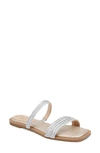 Jewel Badgley Mischka Helena Slide Sandal In Silver Metallic