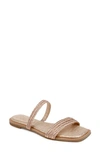 Jewel Badgley Mischka Helena Slide Sandal In Rose Gold Metallic