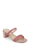 Jewel Badgley Mischka Heat Slide Sandal In Met Pink