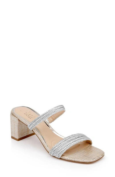 Jewel Badgley Mischka Heat Slide Sandal In Silver