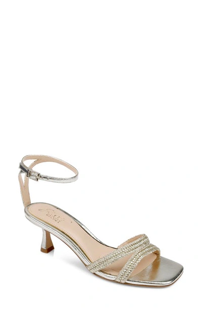 Jewel Badgley Mischka Hayzel Ankle Strap Sandal In Silver Metallic