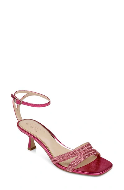 Jewel Badgley Mischka Hayzel Ankle Strap Sandal In Pink Metallic
