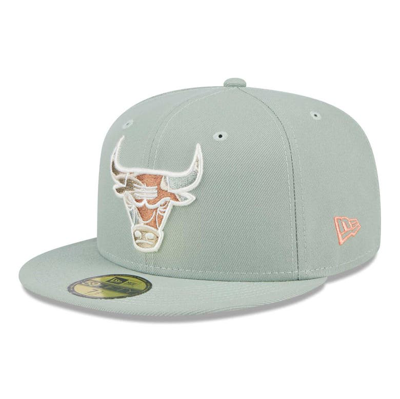 New Era Green Chicago Bulls Springtime Camo 59fifty Fitted Hat