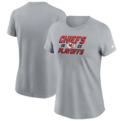 Nike Kansas City Chiefs 2023 Nfl Playoffs Iconic  Women's Nfl T-shirt In Gray