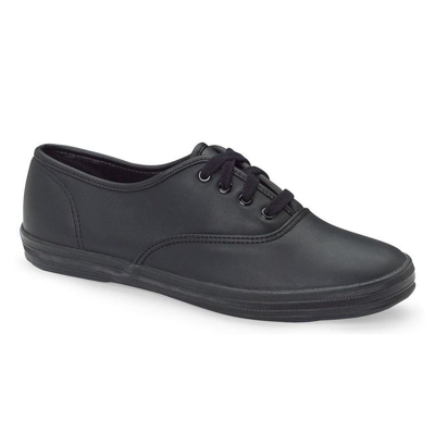 Keds Champion Womens Leather Casual Fashion Sneakers In Black
