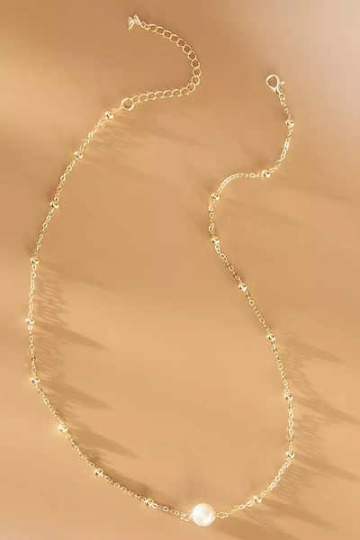 Adina Eden Pearl Chain Necklace In Gold