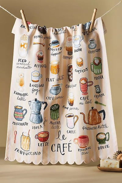 Anthropologie Le Café Dish Towel In Pink