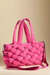 By Anthropologie Puffy Woven Tote In Pink