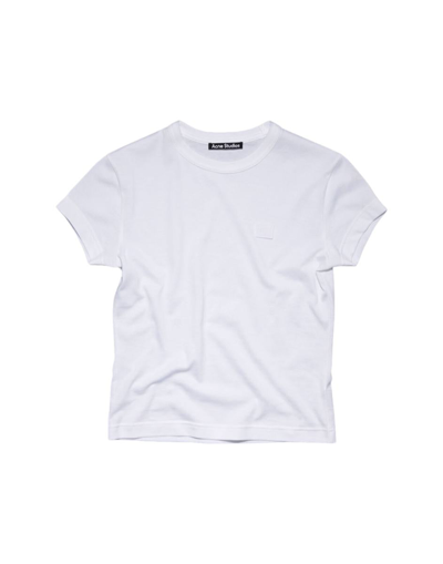 Acne Studios T-shirt In White Cotton In Green