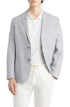 Nordstrom Patch Pocket Linen Sport Coat In Grey Silk