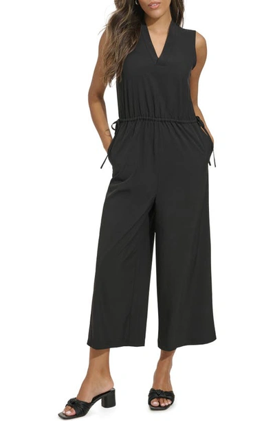Calvin Klein Womens Sleeveless Crop Jumpsuit In Black