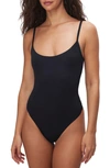 Good American Flexi Wire Cutout Scuba Thong Bodysuit In Black001