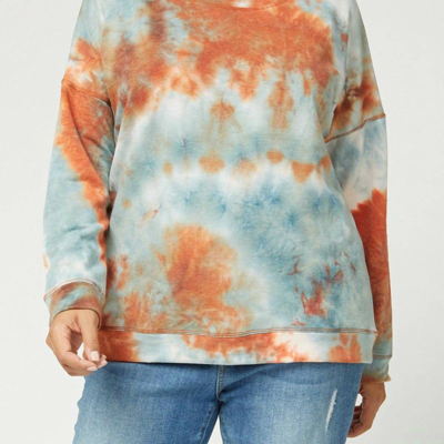 Entro Tie Dye Sweater- Plus In Blue