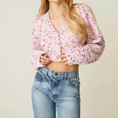 Loveshackfancy Avignon Cropped Cardigan In Pink