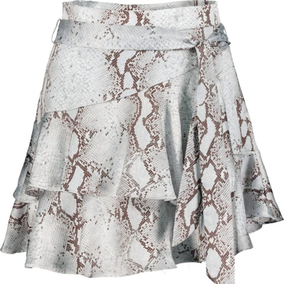 Bishop + Young Python Print Tiered Skirt In Blue In White
