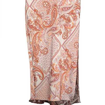 Bishop + Young Tasso Slip Skirt In Coral Paisley In Brown