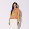 Walter Baker Allison Leather Moto Jacket In Yellow