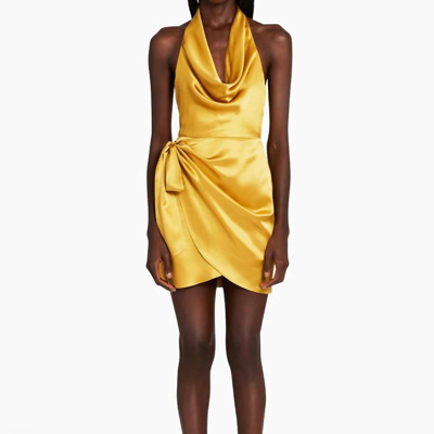 Amanda Uprichard Martine Silk Dress In Yellow