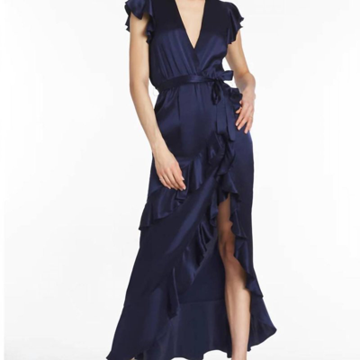 Amanda Uprichard Johanna Silk Maxi Dress In Blue