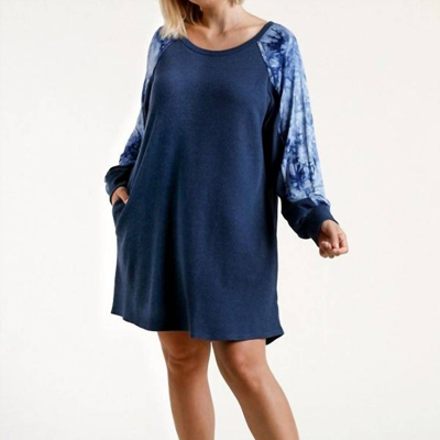 Umgee Tie Dye Plus Dress In Blue