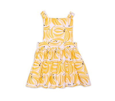 Worthy Threads Pinafore Dress In Bananas In Yellow