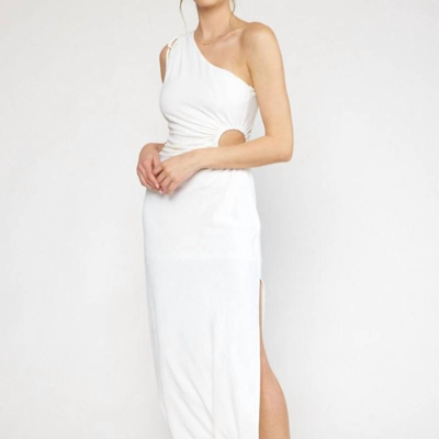 Entro Single Shoulder Maxi Dress In Off White