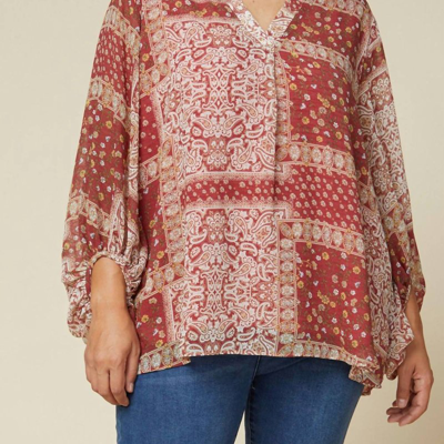 Entro Paisley Print Blouse In Red