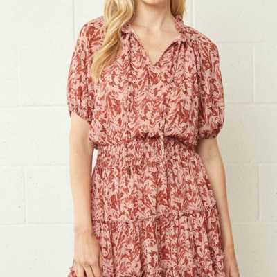 Entro Smocked Tiered Dress In Multi