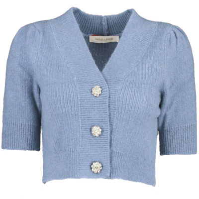 Bishop + Young Emerson Crop Sweater In Pacific In Blue