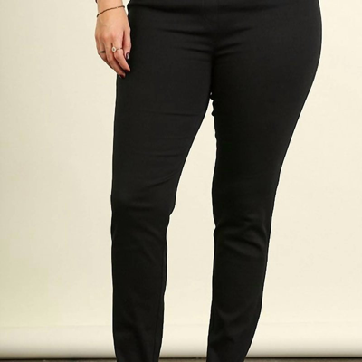 Umgee Plus Leggings With Elastic Waist And Back Pockets In Black