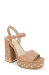 Kenneth Cole New York Dolly Stud Ankle Strap Platform Sandal In Classic Tan