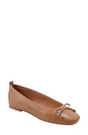 Marc Fisher Ltd Ubet Ballet Flat In Caramel Leather
