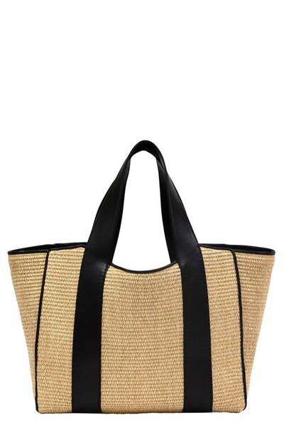 Liselle Kiss Penelope Tote In Natural/ Black Leather