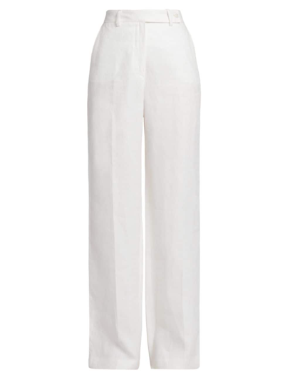 Kiton Wide-leg Viscose Trousers In White