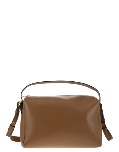 Hogan Maxi H Plexi Leather Camera Bag In Brown